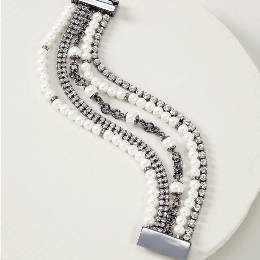 Pearl & Crystal Statement Bracelet